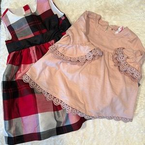 Christmas/Holiday Girls Gymboree dress and Savannah tunic Sz 3T